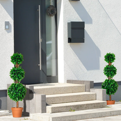 2 Pack 35.5" Artificial Boxwood Topiary Ball Trees, Indoor Outdoor, Green Artificial Trees at Gallery Canada