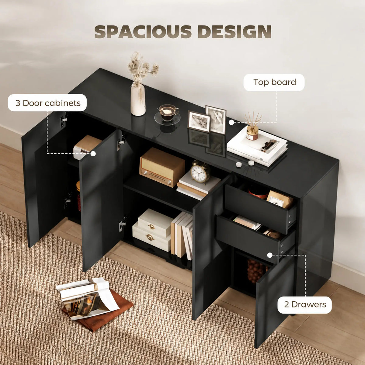 Kitchen Sideboard Storage Cabinet, Modern Coffee Bar, Black Bar Cabinets at Gallery Canada