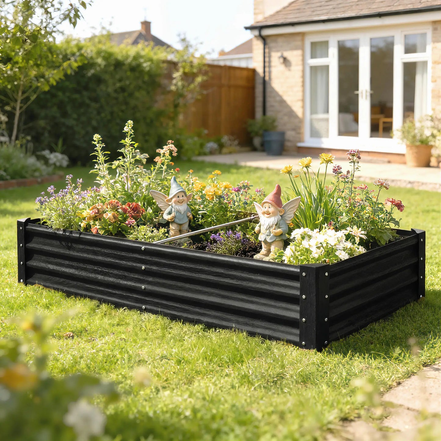 6 x 3 x 1ft Galvanized Raised Garden Bed, Black Outdoor Planter Box, Black Galvanized Planter Boxes at Gallery Canada