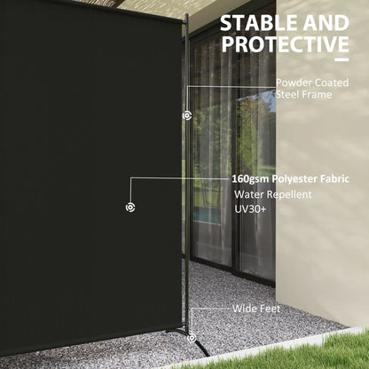 Single Panel Room Divider, UV30+ Privacy Screen, Indoor Outdoor, Black Side Awnings at Gallery Canada