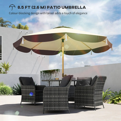9FT Patio Umbrella, UPF 50+, 8 Ribs, Vented, Beige Sun Umbrellas at Gallery Canada