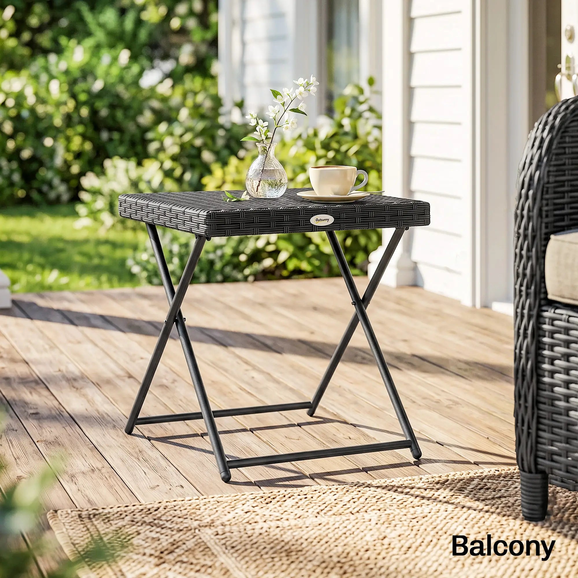 Outdoor PE Rattan Coffee Table, 15.75