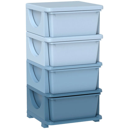 4 Tier Kids Toy Organizer, 4 Plastic Drawers, Blue Baby & Kids Storage at Gallery Canada