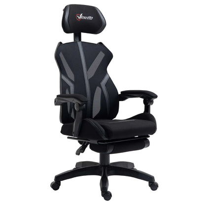 Gaming Chair, Ergonomic Computer Chair with Footrest, Headrest, Black Video Game Chairs Black at Gallery Canada