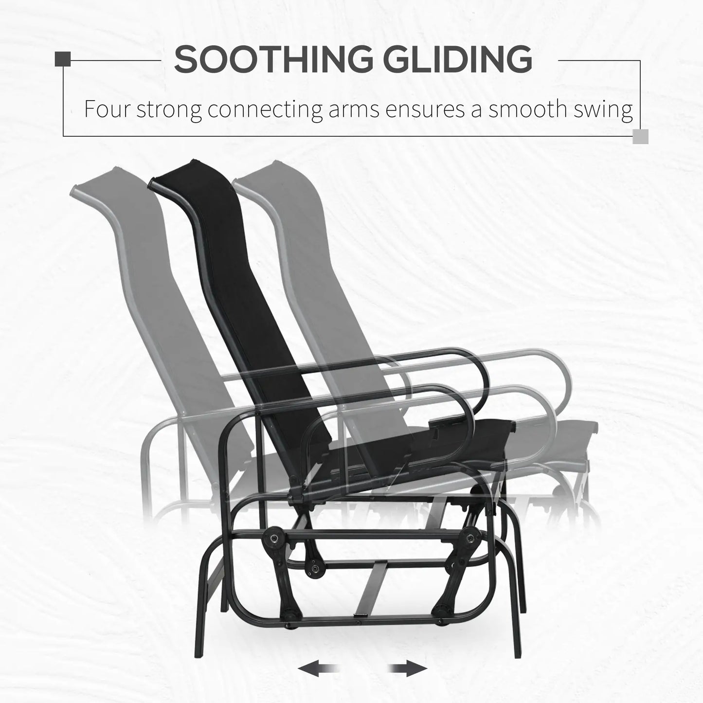Patio Glider with Breathable Mesh, Outdoor Rocking Chair, Black Outdoor Gliders at Gallery Canada