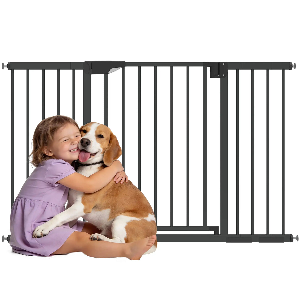 Baby Gate, Pet Safety Gate, 30"-51" Wide, Auto-Close, Black Pet Gates at Gallery Canada