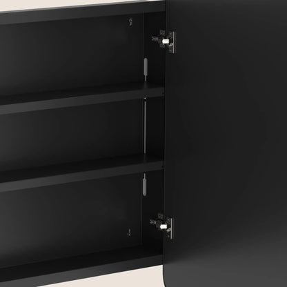 30 x 24 Inch Bathroom Medicine Cabinet, Mirror, Shelves, Black