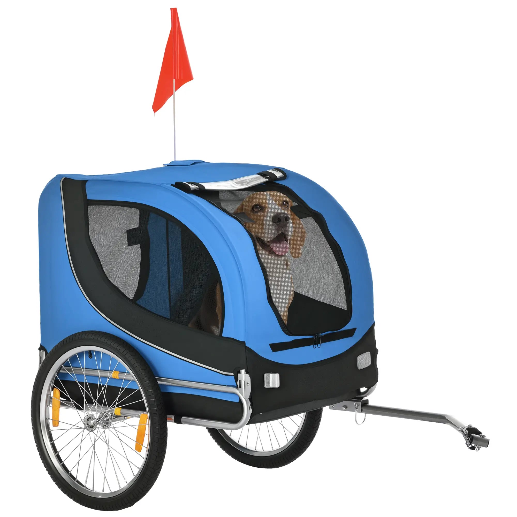 Foldable Dog Bike Trailer, Pet Cart, Bicycle Wagon, Blue Dog Bike Trailers & Strollers Blue and Black at Gallery Canada