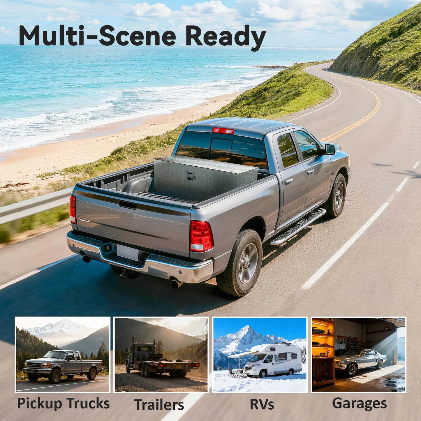 48 Inch Truck Bed Tool Box, Heavy Duty Aluminum Diamond Plate Trailer Tongue Box Tool Organizers at Gallery Canada