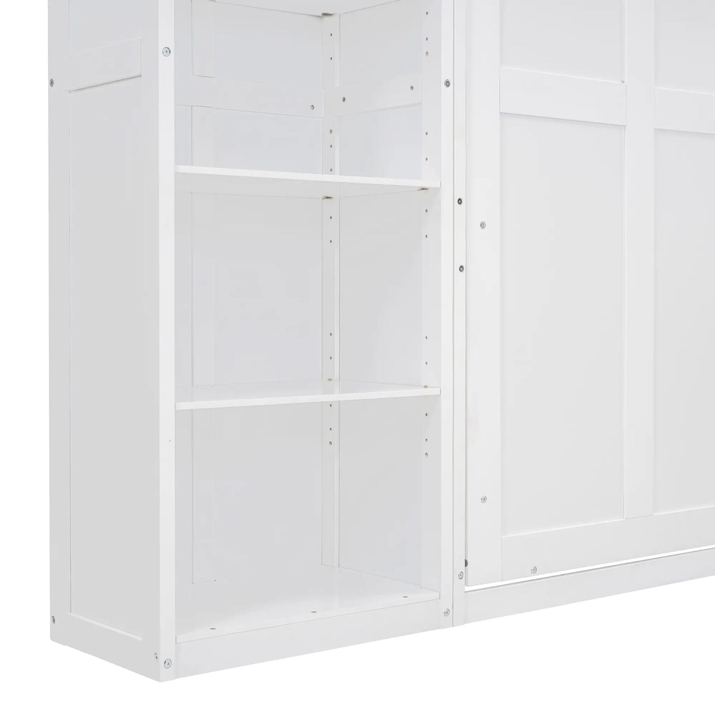 Murphy Bed with Storage Shelves, Space-Saving Wall Bed, 87.5" L x 16" W x 84" H, White Bed Frames at Gallery Canada