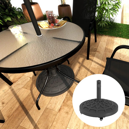 46lbs Resin Round Patio Umbrella Base With Wheels, Black Umbrella Bases at Gallery Canada