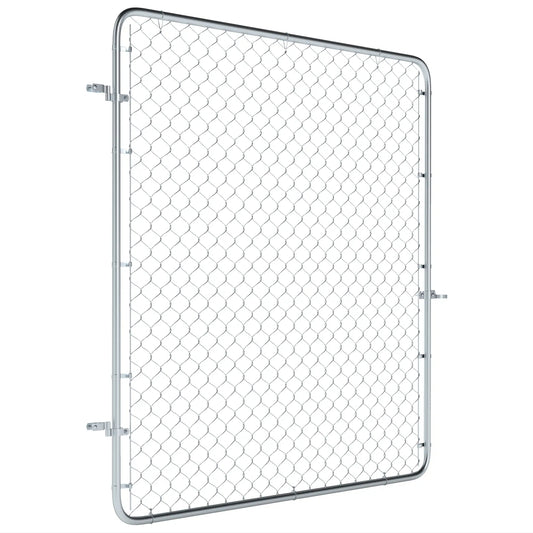 Chain Link Fence Gate, Galvanized Steel Garden Door, 70.9 x 70.9 in., Silver Garden Decor Silver at Gallery Canada