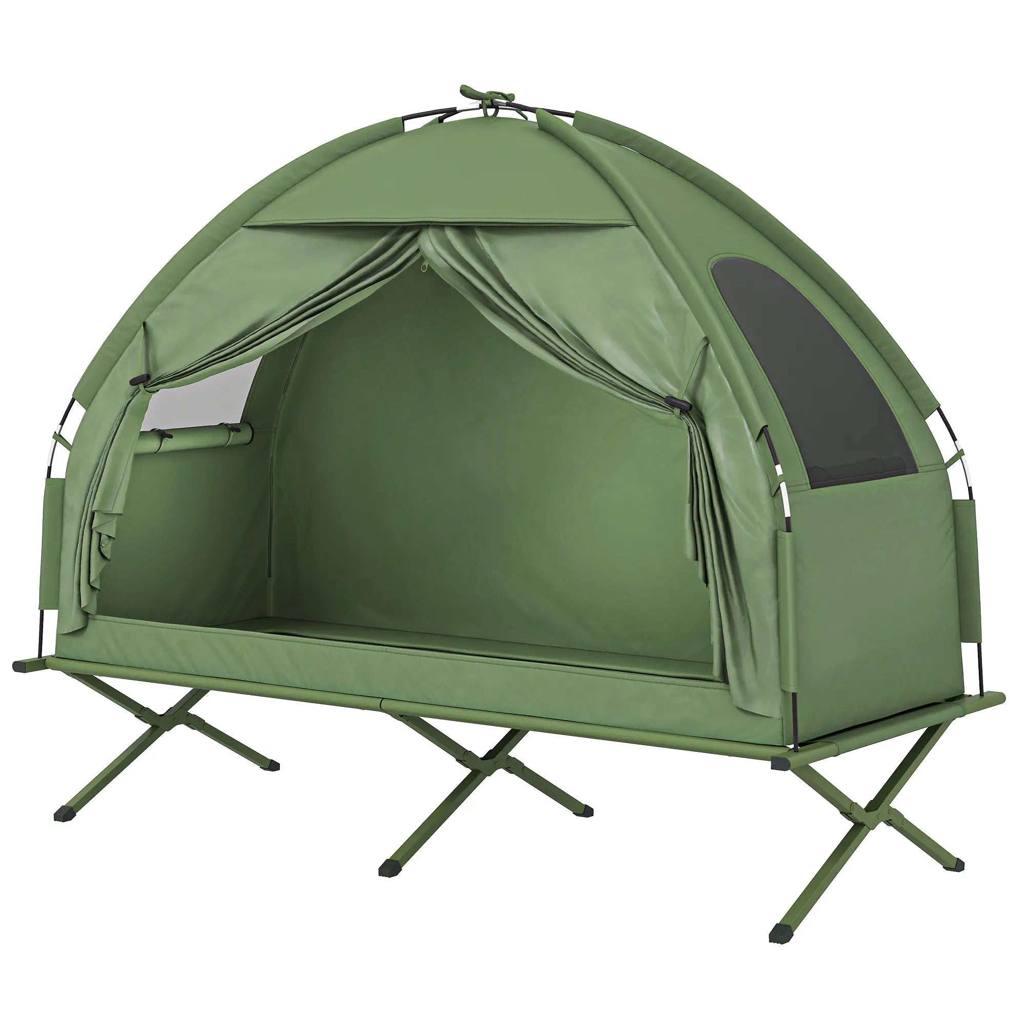 Compact Pop Up Folding Camping Cot Tent Combo, Dark Green Camping Tents at Gallery Canada
