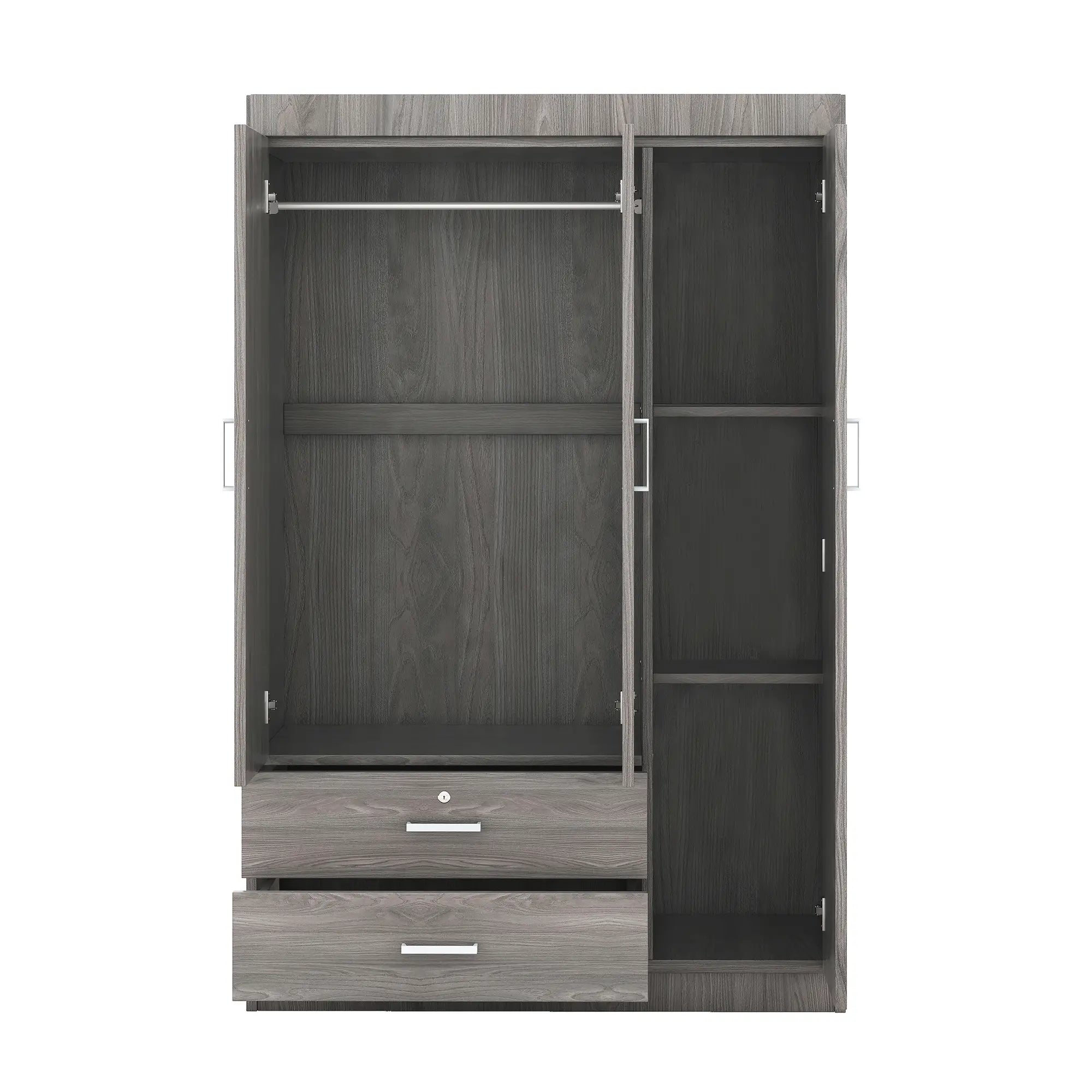 Modern Wardrobe, 2 Drawers, MDF, Hanging Rail, 41.5