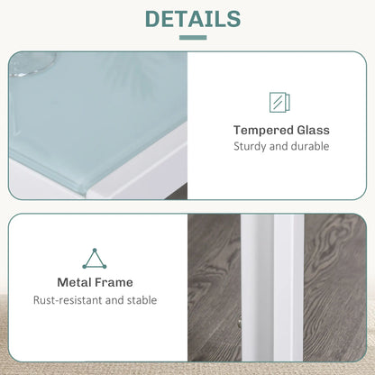 3-Piece Rectangular Glass Dining Table, Metal Frame, Faux Leather Chairs, White Bar Sets at Gallery Canada