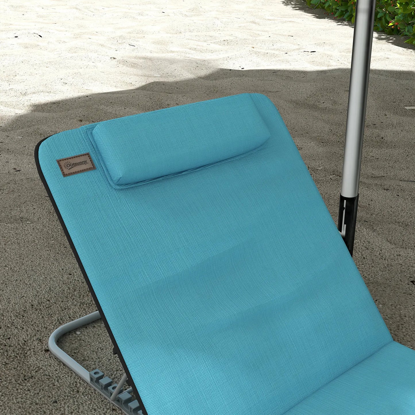 Beach Lounge Chair Set, 2 Pieces, Folding Chaise, Blue Beach Accessories at Gallery Canada