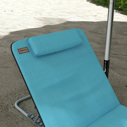 Beach Lounge Chair Set, 2 Pieces, Folding Chaise, Blue Beach Accessories at Gallery Canada