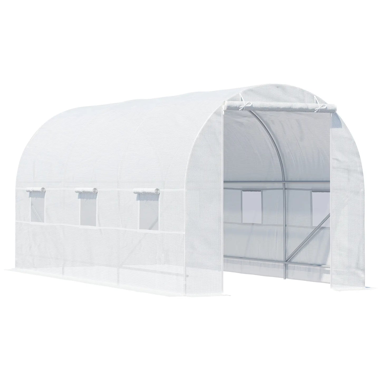 14.6x6.6x6.6ft Walk-in Greenhouse, Portable Garden Plant House, White Walk In Greenhouses White at Gallery Canada