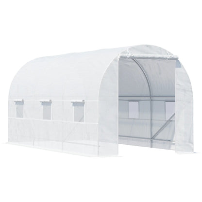14.6x6.6x6.6ft Walk-in Greenhouse, Portable Garden Plant House, White Walk In Greenhouses White at Gallery Canada