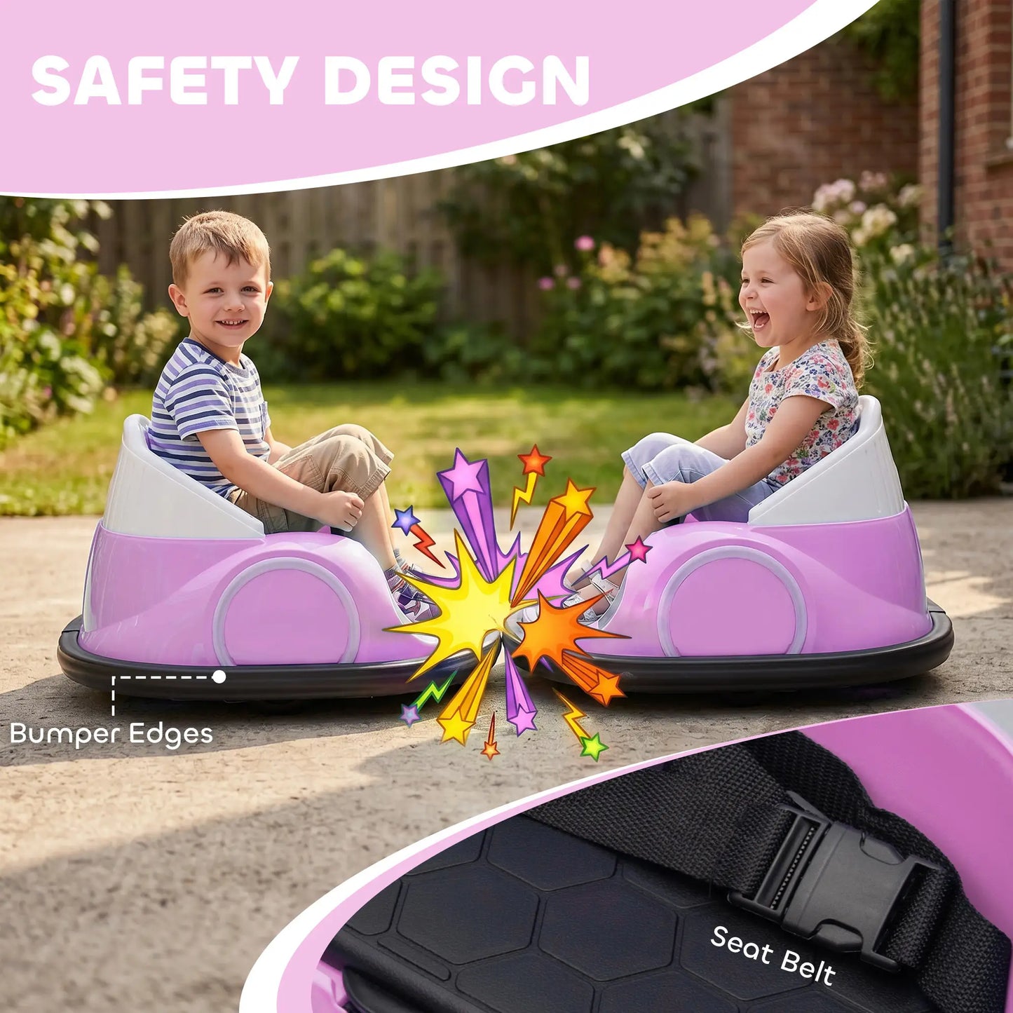 12V Bumper Car, 360 Remote Control, Lights Music Horn, 1.5-5 Years, Pink Electric Toy Cars at Gallery Canada