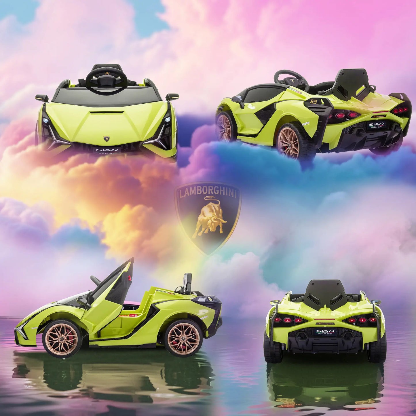 12V Battery Powered Kids Ride On Car, Remote Control, Music Lights, MP3, Green Electric Toy Cars at Gallery Canada