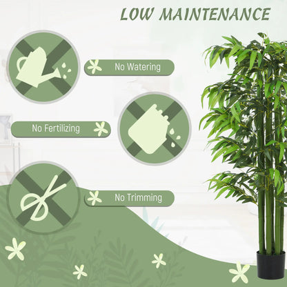 5.3ft Artificial Bamboo Tree Set Of 2, Indoor Fake Plant With Pot Artificial Trees at Gallery Canada