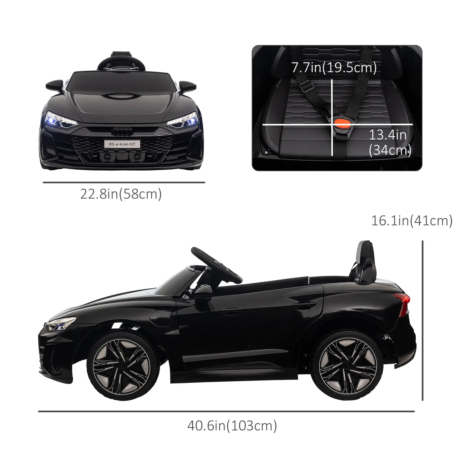12V Ride-On Toy Car with Remote Control, 3.1 MPH, Black Electric Toy Cars at Gallery Canada