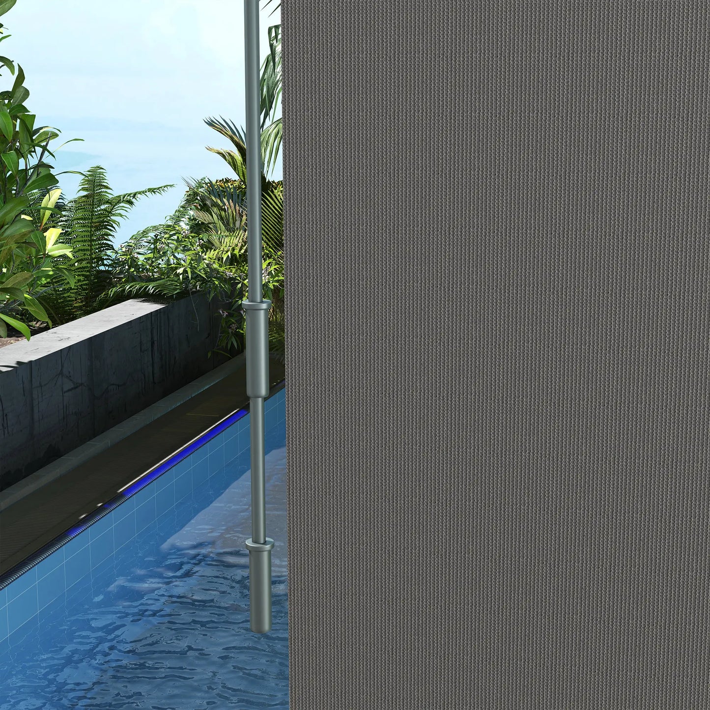 8' x 6' Outdoor Roller Shades, Cordless Patio Door Blinds, Light Grey Side Awnings at Gallery Canada