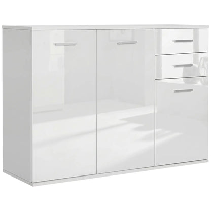 High Gloss Sideboard, 2 Drawers, 3 Doors, Adjustable Shelf, White Bar Cabinets High Gloss White at Gallery Canada