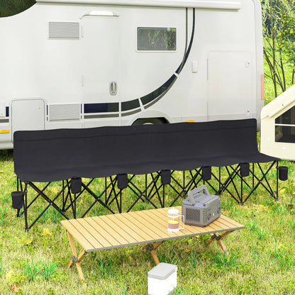 6 Seat Folding Camping Chair, Cup Holder, Carrying Case, Black Picnic Tables & Camping Chairs at Gallery Canada