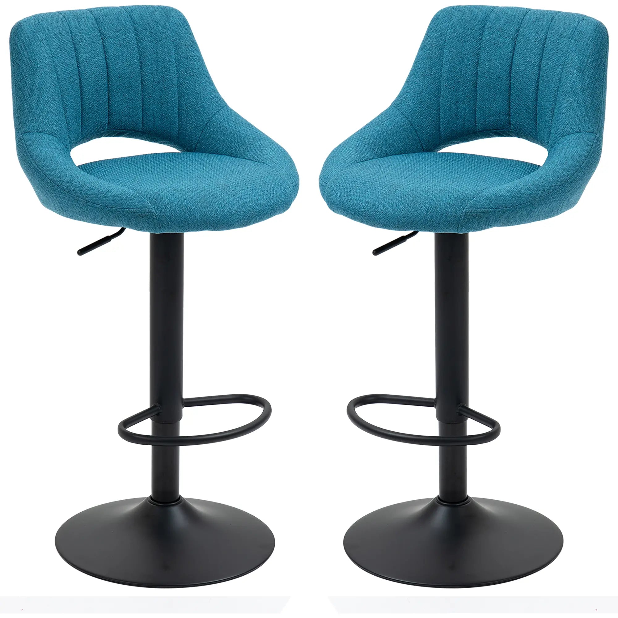 Swivel Counter Height Bar Stools Set of 2, Adjustable Height, Blue Bar Stools at Gallery Canada