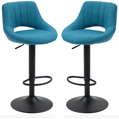 Swivel Counter Height Bar Stools Set of 2, Adjustable Height, Blue Bar Stools at Gallery Canada