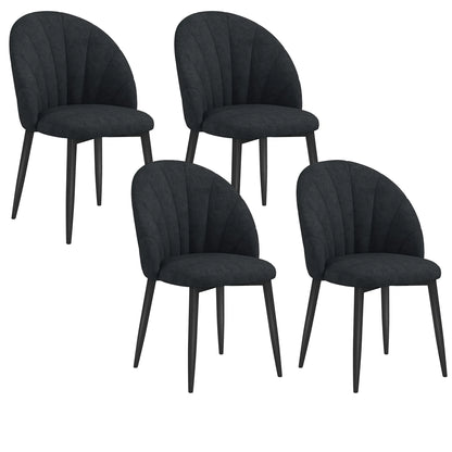 Modern Dining Chairs Set of 4, Upholstered, Metal Legs, Black Dining Chairs at Gallery Canada