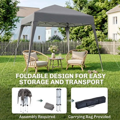 8' x 8' Pop Up Canopy, Outdoor Folding Tent, Portable with Bag, Grey Pop Up Canopies at Gallery Canada