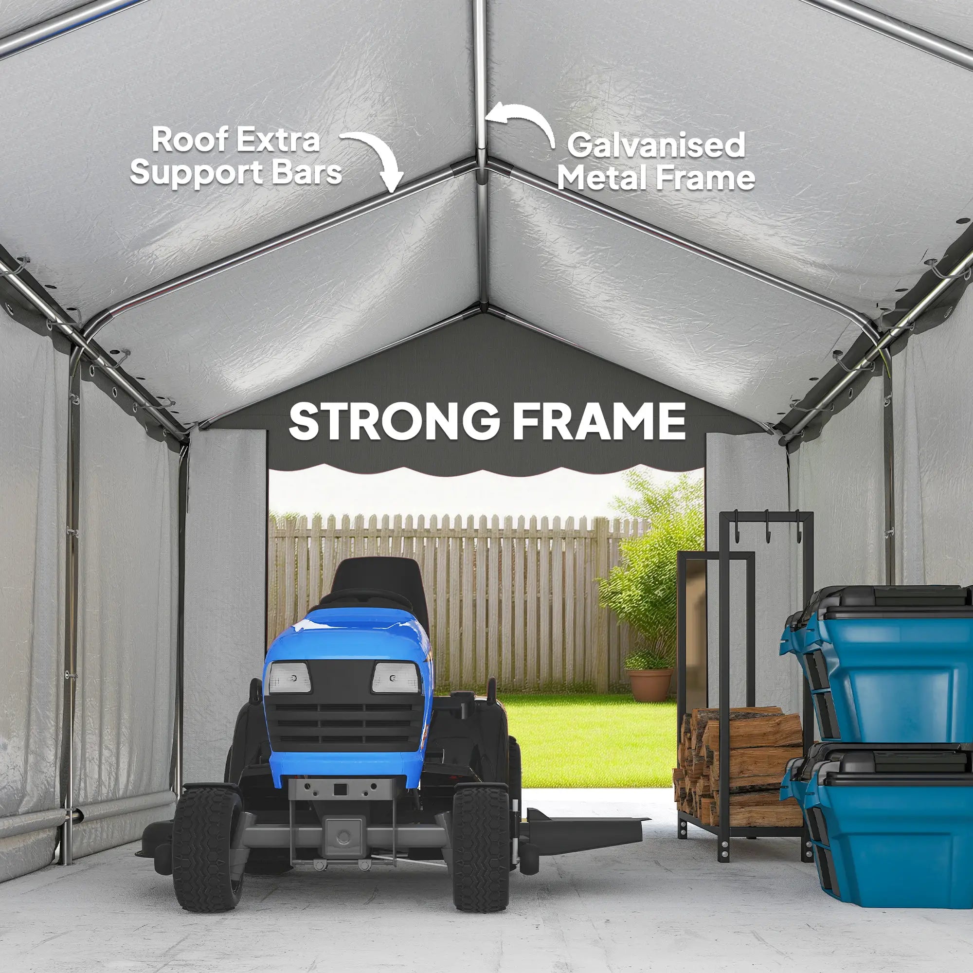 20' x 10' Portable Shed, Outdoor Storage Tent, Light Grey Portable Shed at Gallery Canada