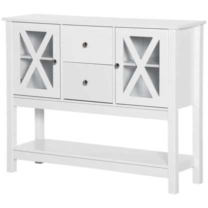 Modern Sideboard, Glass Door Buffet Cabinet, Adjustable Shelves, White Bar Cabinets at Gallery Canada