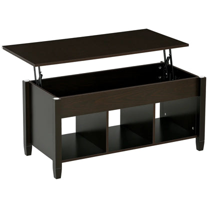 Lift Top Coffee Table, Hidden Storage, 3 Shelves, Espresso Coffee Tables Espresso at Gallery Canada