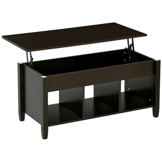 Lift Top Coffee Table, Hidden Storage, 3 Shelves, Espresso Coffee Tables Espresso at Gallery Canada