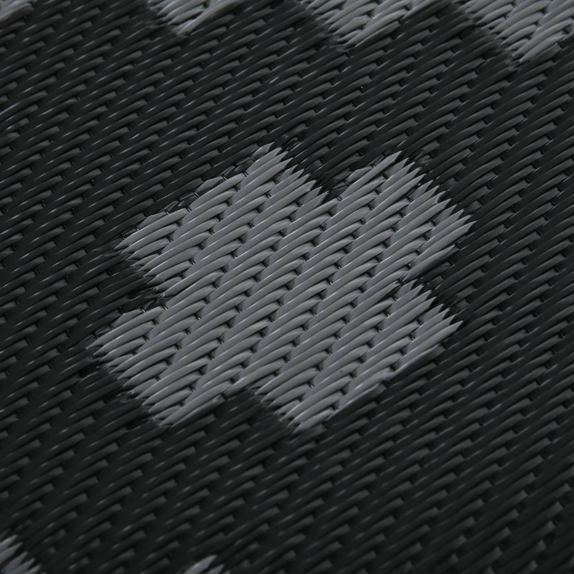 Reversible Outdoor Rug, Waterproof, 9' x 18', Geometric, Black Grey Outdoor Reversible Rugs at Gallery Canada