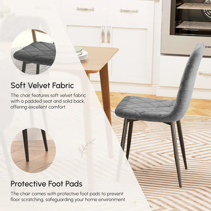 Upholstered Dining Chairs Set of 4, Steel Legs, Modern Kitchen Chairs, Grey Bar Stools at Gallery Canada