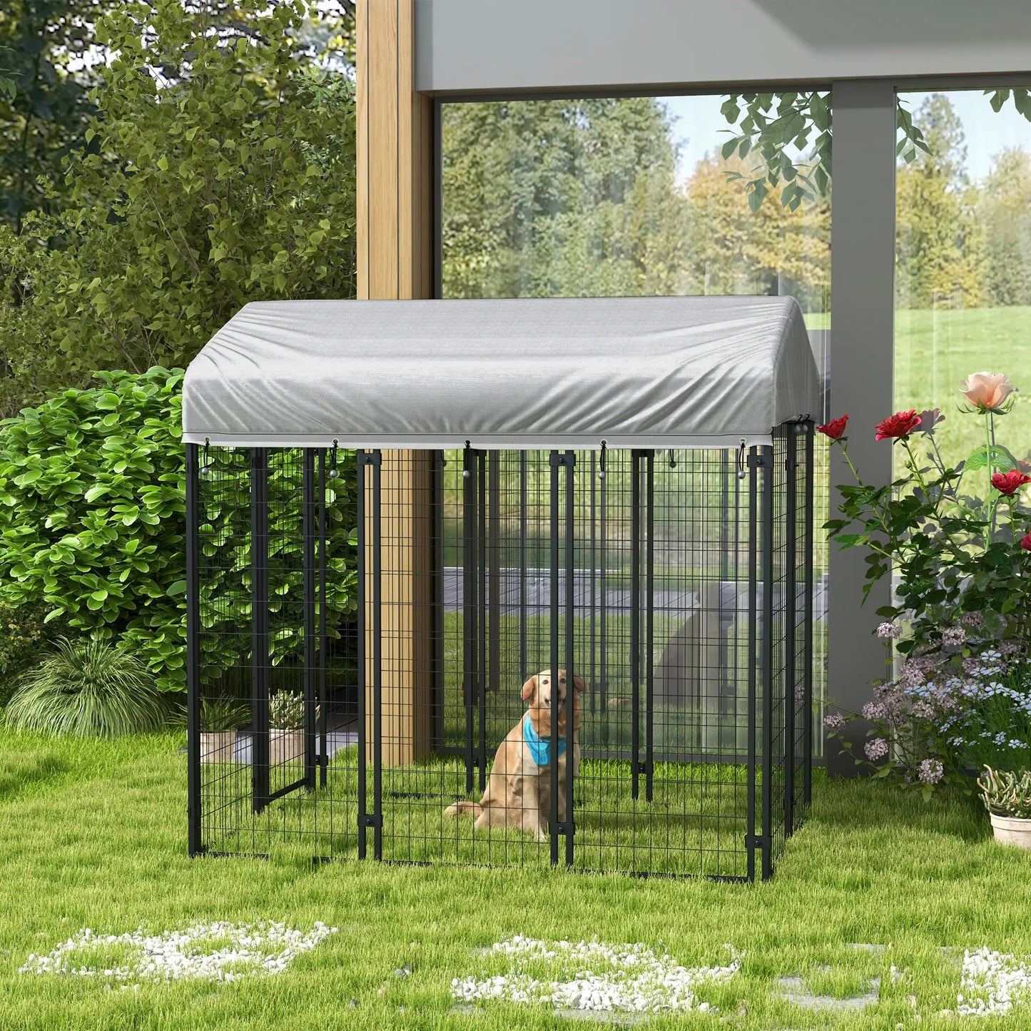 Outdoor Dog Kennel, Waterproof UV-Resistant Cover, 6 x 4 x 6 ft Houses, Kennels & Pens at Gallery Canada