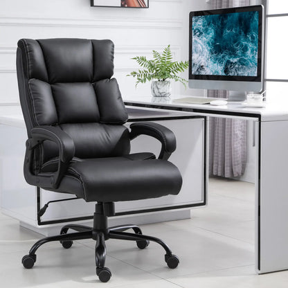 Ergonomic Office Chair, Adjustable Height, PU Leather, 360 Swivel, 400lbs, Black Executive & Manager Chairs at Gallery Canada