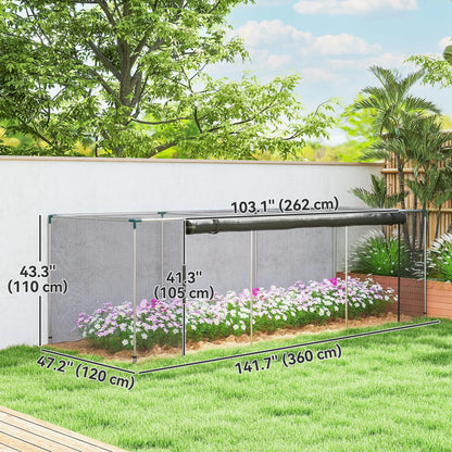 Galvanized Steel Crop Cage, Plant Protection Tent, 12' x 4', Black Crop Cage at Gallery Canada