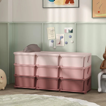 3 Tier Toy Organizer, 9 Plastic Drawers, Pink Baby & Kids Storage at Gallery Canada