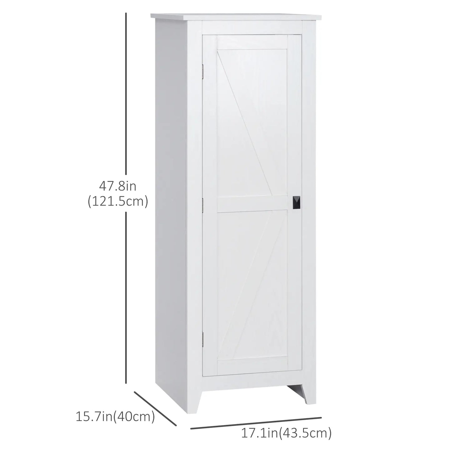 48" Farmhouse Kitchen Pantry Cabinet, Adjustable Shelves, White Kitchen Pantry Cabinets at Gallery Canada