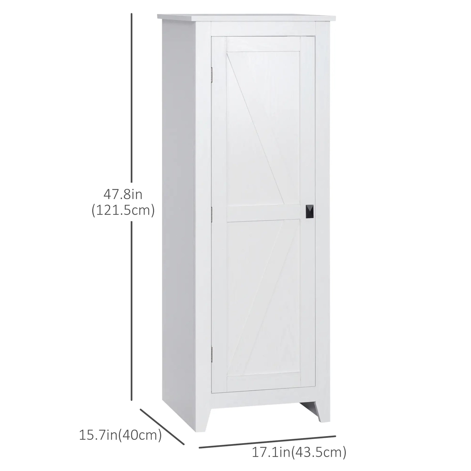 48" Farmhouse Kitchen Pantry Cabinet, Adjustable Shelves, White Kitchen Pantry Cabinets at Gallery Canada