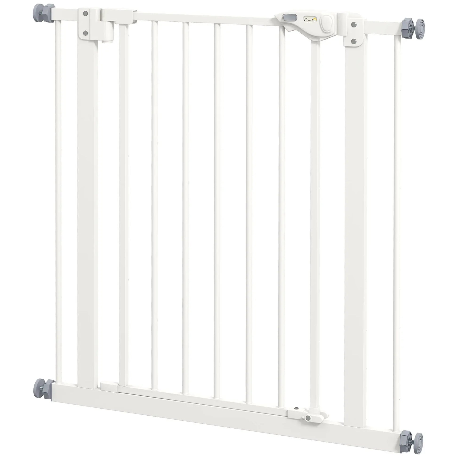 30 Inch Tall Pet Gate with Door, Indoor for Stairs, Pressure Mounted, White Houses, Kennels & Pens White at Gallery Canada