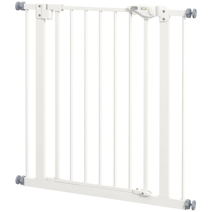 30 Inch Tall Pet Gate with Door, Indoor for Stairs, Pressure Mounted, White Houses, Kennels & Pens White at Gallery Canada