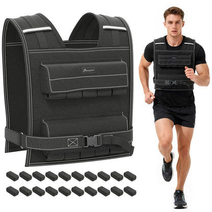 44 LBS Adjustable Weighted Vest, Snug Fit for Running Strength Training Strength Training Equipment at Gallery Canada