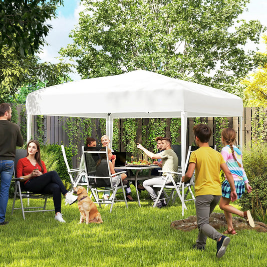 10 x 10ft Folding Pop Up Tent, Outdoor Gazebo Canopy, White Pop Up Canopies White at Gallery Canada